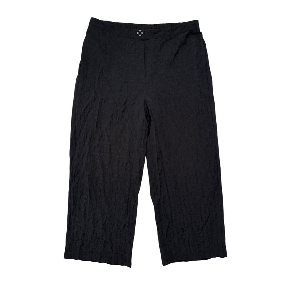 HABITAT Crinkle Crop Travel Pants in Black Size Medium Womens Rayon Pull-on